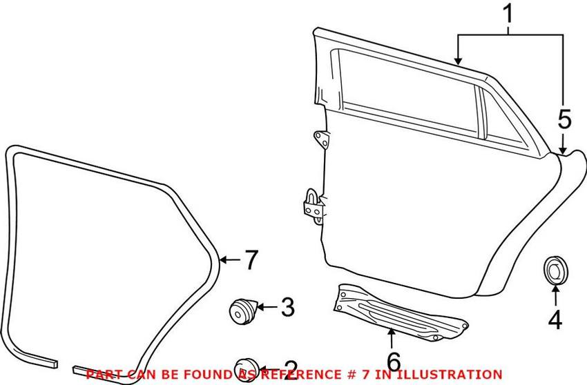 VW Door Seal - Rear 1K98397025AP